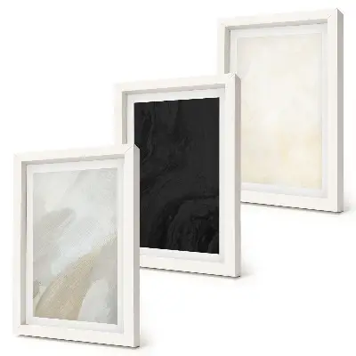 Juego de 3 cuadros decorativos con estructuras en diferentes tonalidades de minimalismo
