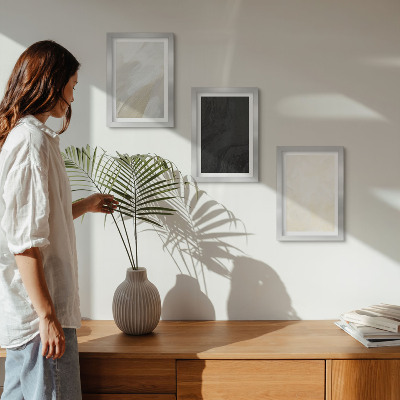 Juego de 3 cuadros decorativos Estructuras en diferentes tonalidades de minimalismo.
