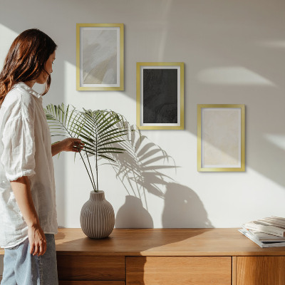 Juego de 3 cuadros decorativos Estructuras en diferentes tonalidades de minimalismo.
