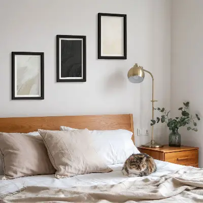 Juego de 3 cuadros decorativos con estructuras en diferentes tonalidades de minimalismo