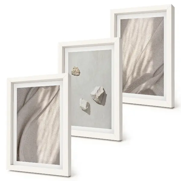 Juego de 3 cuadros decorativos con diseño de estructuras modernas en estilo bohemio