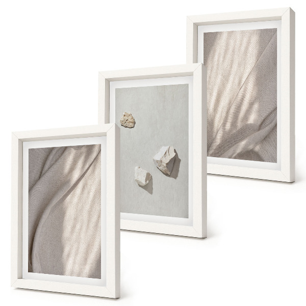 Juego de 3 cuadros decorativos Primeros planos de estructuras modernas de estilo bohemio.