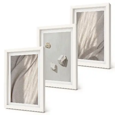 Juego de 3 cuadros decorativos con diseño de estructuras modernas en estilo bohemio
