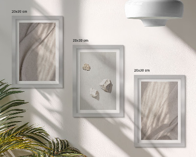 Juego de 3 cuadros decorativos Primeros planos de estructuras modernas de estilo bohemio.