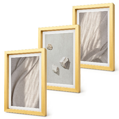 Juego de 3 cuadros decorativos Primeros planos de estructuras modernas de estilo bohemio.