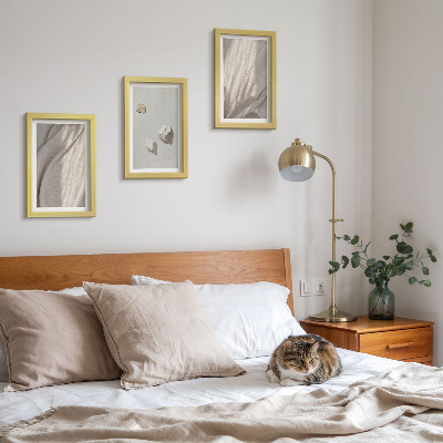 Juego de 3 cuadros decorativos Primeros planos de estructuras modernas de estilo bohemio.