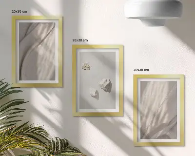 Juego de 3 cuadros decorativos con diseño de estructuras modernas en estilo bohemio