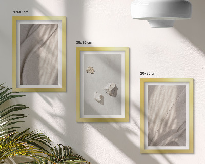 Juego de 3 cuadros decorativos Primeros planos de estructuras modernas de estilo bohemio.
