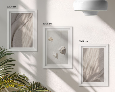 Juego de 3 cuadros decorativos Primeros planos de estructuras modernas de estilo bohemio.