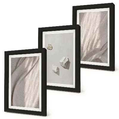 Juego de 3 cuadros decorativos con diseño de estructuras modernas en estilo bohemio