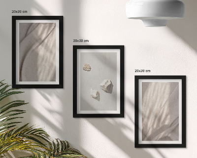 Juego de 3 cuadros decorativos Primeros planos de estructuras modernas de estilo bohemio.