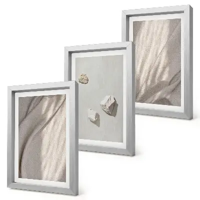 Juego de 3 cuadros decorativos con diseño de estructuras modernas en estilo bohemio