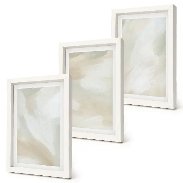 Juego de 3 cuadros decorativos con diseño de trazos de textura de pintura de estilo minimalista