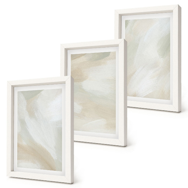 Juego de 3 cuadros decorativos Trazos de textura de pintura de minimalismo pictórico