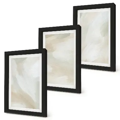 Juego de 3 cuadros decorativos con diseño de trazos de textura de pintura de estilo minimalista