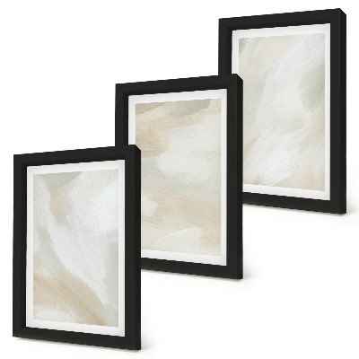 Juego de 3 cuadros decorativos Trazos de textura de pintura de minimalismo pictórico