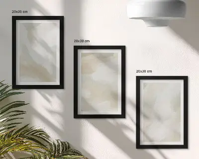 Juego de 3 cuadros decorativos con diseño de trazos de textura de pintura de estilo minimalista