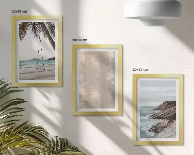 Juego de 3 cuadros decorativos con paisajes de playa y vistas al mar en verano