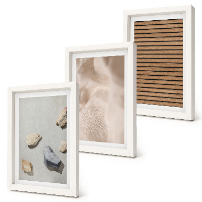 Juego de 3 cuadros decorativos Piedras, madera, tela, diversas texturas