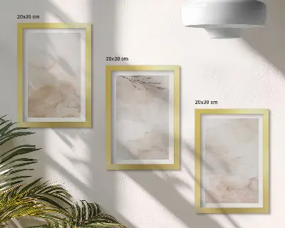 Juego de 3 cuadros decorativos con diseño de manchas y hojas de acuarela en tonos pastel