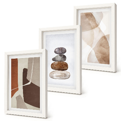Tríptico enmarcado Pintura abstracta, decoraciones modernas
