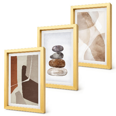 Tríptico enmarcado Pintura abstracta, decoraciones modernas