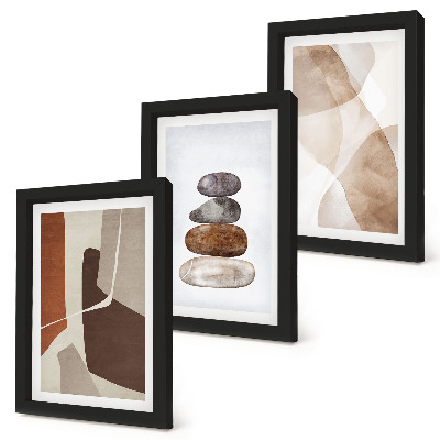 Tríptico enmarcado Pintura abstracta, decoraciones modernas