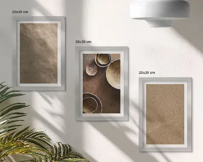 Juego de 3 cuadros decorativos de estructuras de piedra con estilo minimalista moderno
