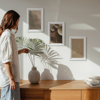 Juego de 3 cuadros decorativos Estructuras de piedra de estilo minimalista moderno