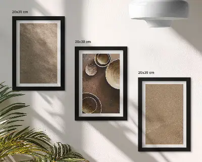 Juego de 3 cuadros decorativos de estructuras de piedra con estilo minimalista moderno