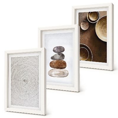 Juego de 3 cuadros decorativos Texturas en el arte del diseño moderno