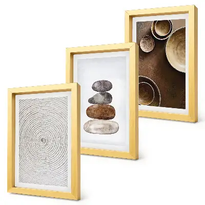 Juego de 3 cuadros decorativos con diseño de texturas de arte moderno