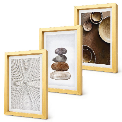 Juego de 3 cuadros decorativos Texturas en el arte del diseño moderno