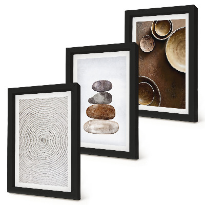 Juego de 3 cuadros decorativos Texturas en el arte del diseño moderno