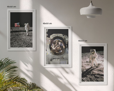 Juego de 3 cuadros Aterrizaje de astronautas de la NASA en la Luna
