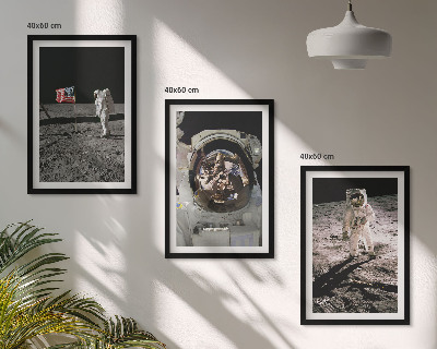 Juego de 3 cuadros Aterrizaje de astronautas de la NASA en la Luna
