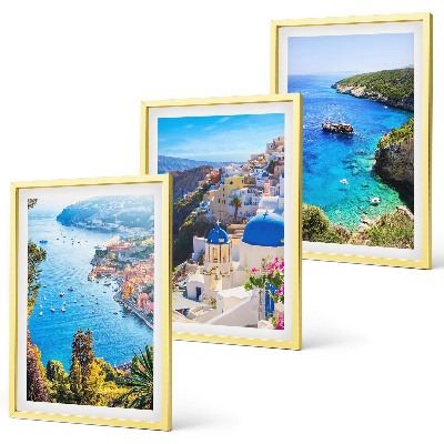 Juego de 3 cuadros Vistas griegas de Santorini Oia