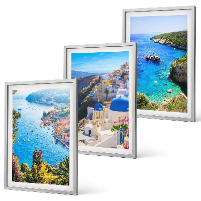 Juego de 3 cuadros Vistas griegas de Santorini Oia