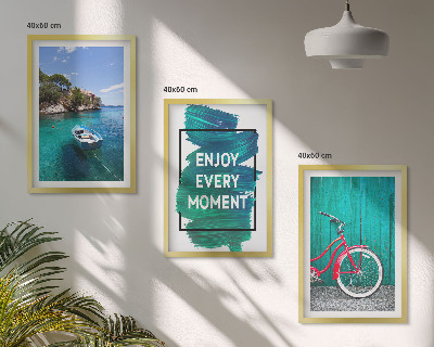 Set de 3 cuadros para salón Inspiración para bicicletas de barco de mar