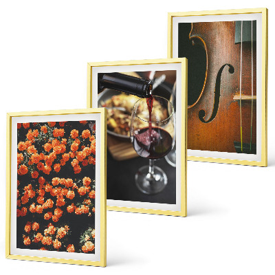 Juego de 3 cuadros Flores antiguas vino violín