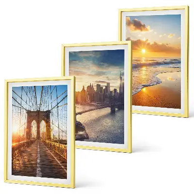 Set de 3 cuadros de puentes al atardecer decoración para salón