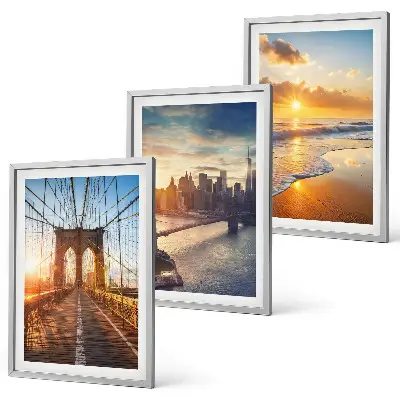 Set de 3 cuadros de puentes al atardecer decoración para salón
