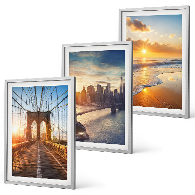 Set de 3 cuadros para salón Puentes atardeceres ciudad
