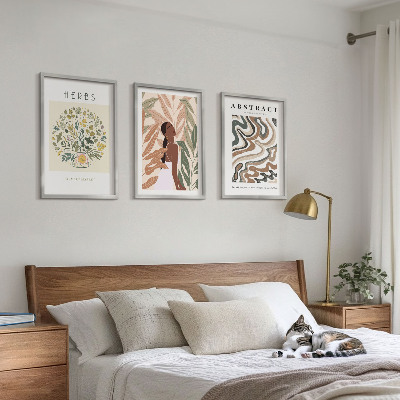 Juego de 3 cuadros Pósteres minimalistas bohemios en tonos pastel