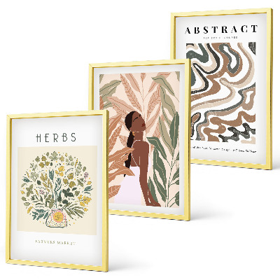 Juego de 3 cuadros Pósteres minimalistas bohemios en tonos pastel