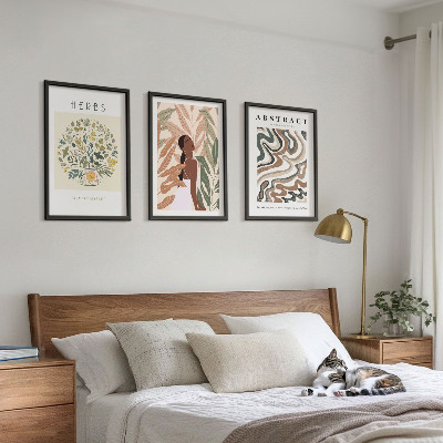 Juego de 3 cuadros Pósteres minimalistas bohemios en tonos pastel
