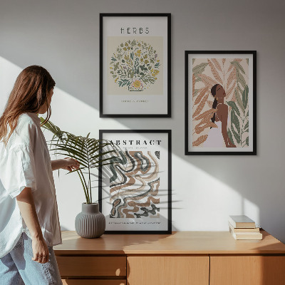 Juego de 3 cuadros Pósteres minimalistas bohemios en tonos pastel