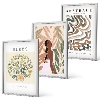 Juego de 3 cuadros Pósteres minimalistas bohemios en tonos pastel
