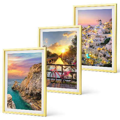 Set de 3 cuadros para salón Vistas al atardecer junto al mar