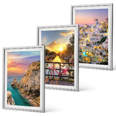 Set de 3 cuadros para salón Vistas al atardecer junto al mar